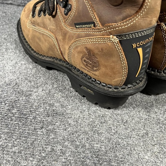 Georgia Boot Boots Mens Size 9.5 Brown Leather Waterproof Work Vibram GB00096
